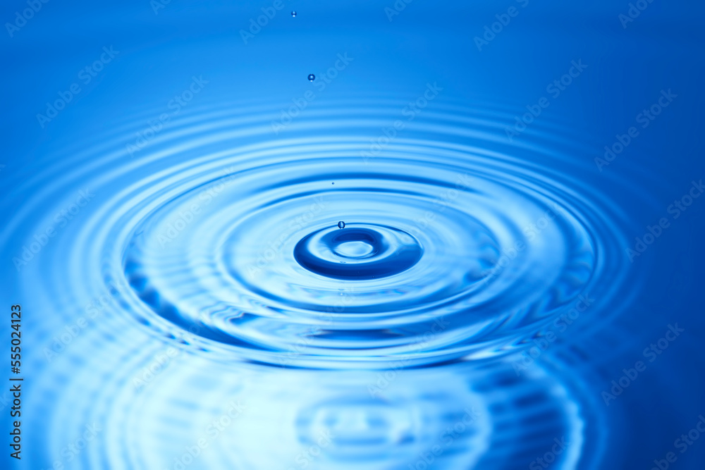 splash blue water drop with circular waves splash blue water drop with circular waves