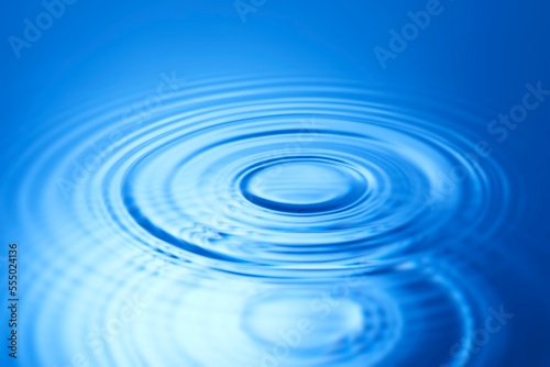 splash blue water drop with circular waves