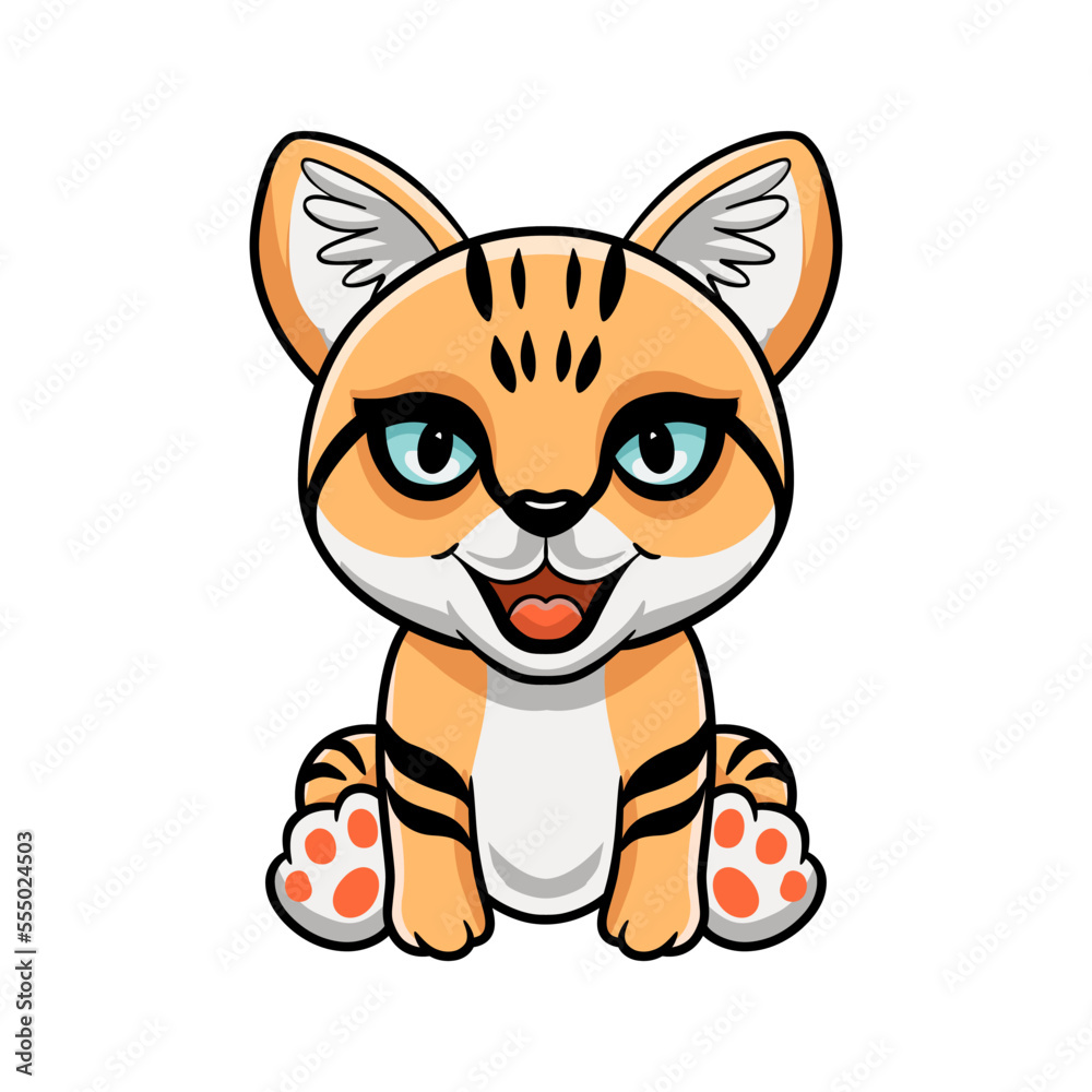 Cute sand cat cartoon sitting