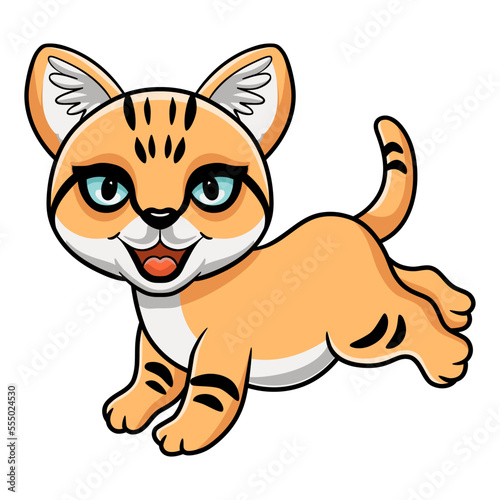 Cute sand cat cartoon walking