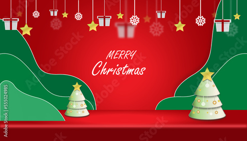 christmas card with christmas tree