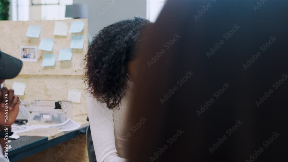 Black people, developer meeting and tablet presentation for 3d model, graphic designer innovation or idea communication at startup. Pregnant woman or office team inclusion and electronics engineering Black people, developer meeting and tablet presentation for 3d model, graphic designer innovation or idea communication at startup. Pregnant woman or office team inclusion and electronics engineering