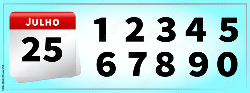 vector calendar number all numbers portuguese vector calendar number all numbers portuguese