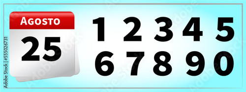 vector calendar number all numbers portuguese