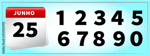 vector calendar number all numbers portuguese