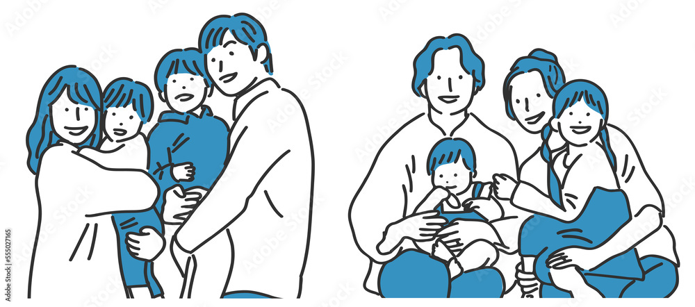 若いファミリーのイラストのセット Stock Illustration | Adobe Stock