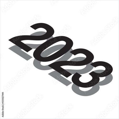 2023 Symbol With Isometric Concept Png