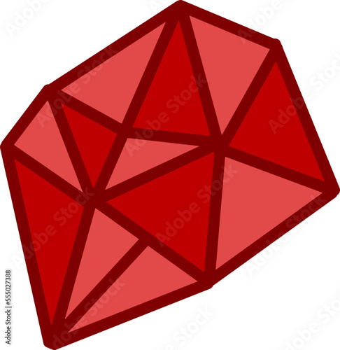 Cartoon jewelry gems. Cartoon vector illustration. Red ruby vector