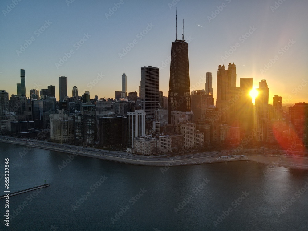 Fototapeta premium view of lake shore drive Chicago