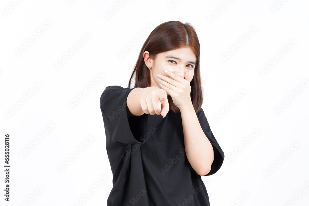 Pointing at you and Laughing Of Beautiful Asian Woman Isolated On White Background Pointing at you and Laughing Of Beautiful Asian Woman Isolated On White Background