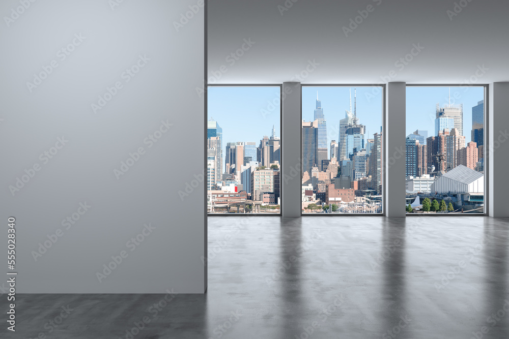 Midtown New York City Manhattan Skyline Buildings from High Rise Window