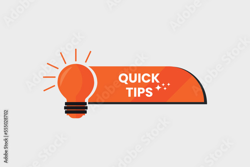 Quick tips design with lightbulb vector