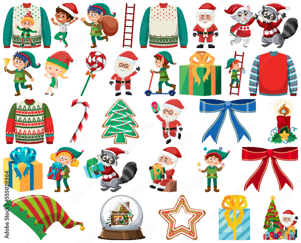 Christmas characters and elements set Christmas characters and elements set