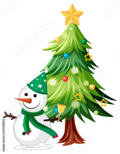A snowman under Christmas tree