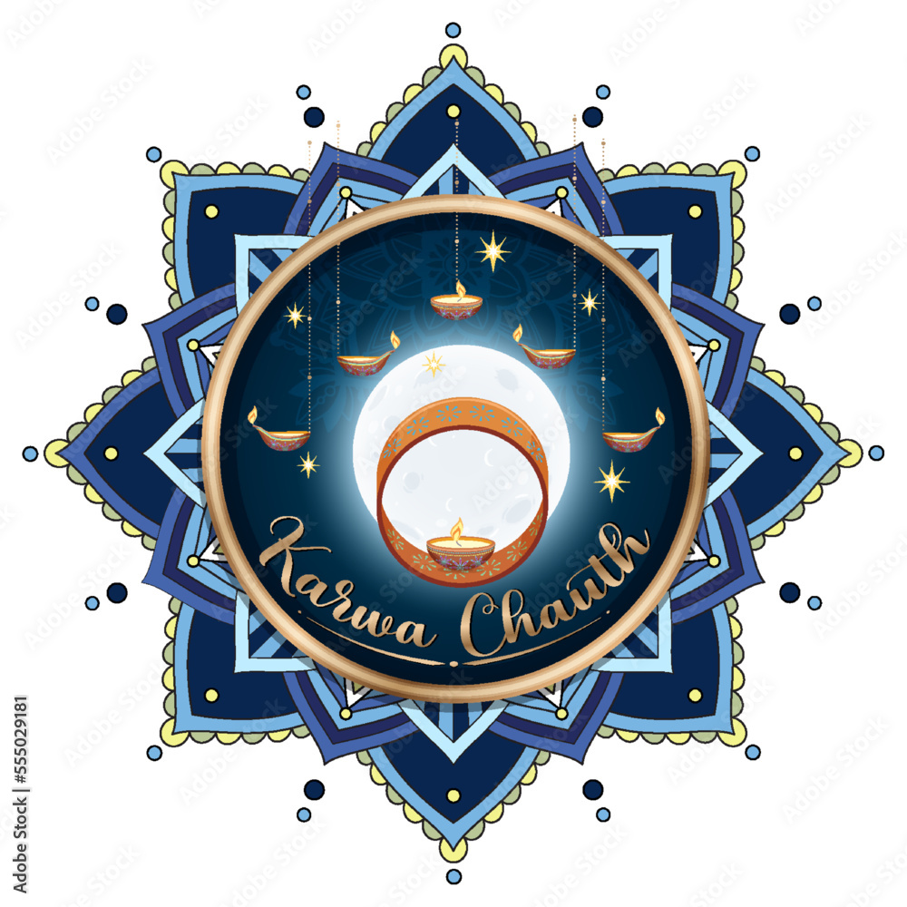 Obraz premium Happy Karva Chauth Banner Design