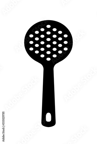 Slotted spoon vector icon illustration
