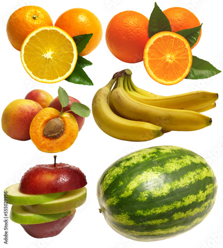 Set of fruits isolated