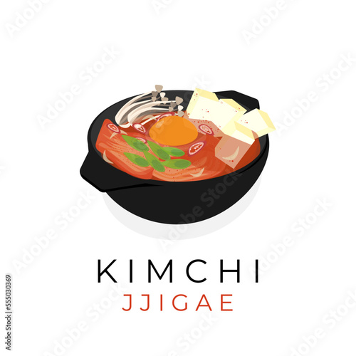 Delicious Kimchi Jjigae Illustration Logo