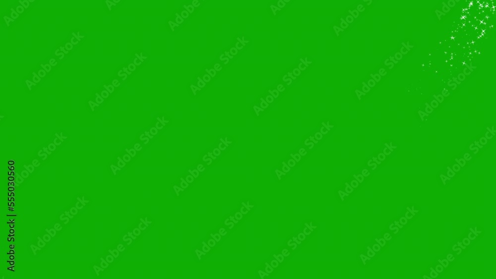Glitter particles curved path on green screen background Glitter particles curved path on green screen background