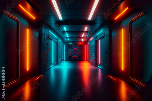 Abstract light corridor background