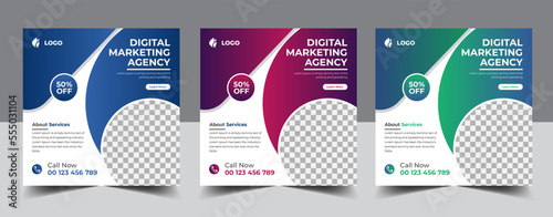 Digital marketing social media live webinar and Instagram post template banner