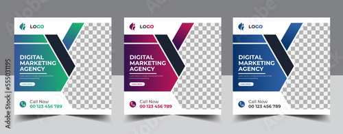 Digital marketing social media live webinar and Instagram post template banner