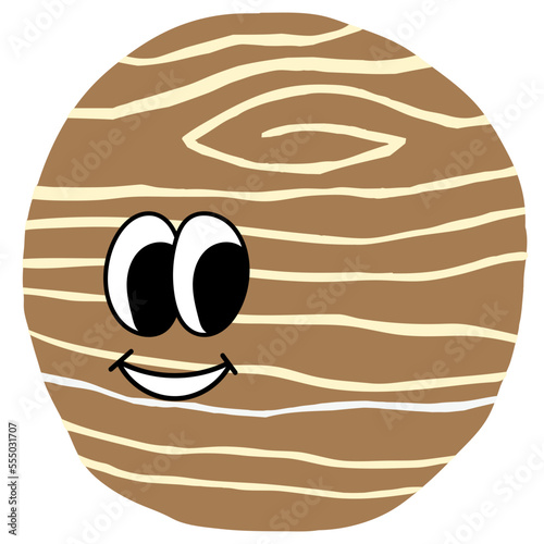 Cute jupiter vector illustration in flat color design