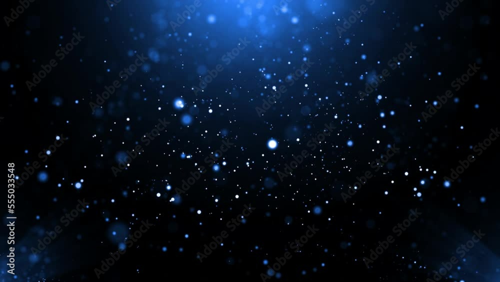 Beautiful Blue shimmering particles with lens flare on black background Loop Beautiful Blue shimmering particles with lens flare on black background Loop
