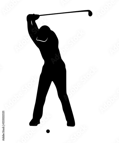 Black silhouette of people in golf
