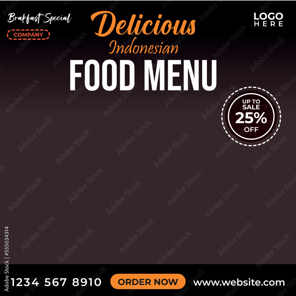 1.	food and drink themed social media post template