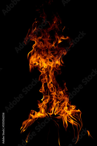 Fire flame texture for banner background. Burn abstract lights. Burning big flame. Blaze flames overlay background. © Volodymyr