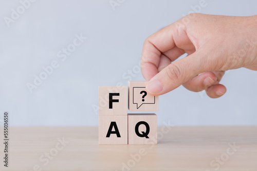 FAQ - Frequently asked questions concept. FAQ in websites, social networks, and business. Marketing and customer service. Collection of frequently asked questions on any topic and answers.