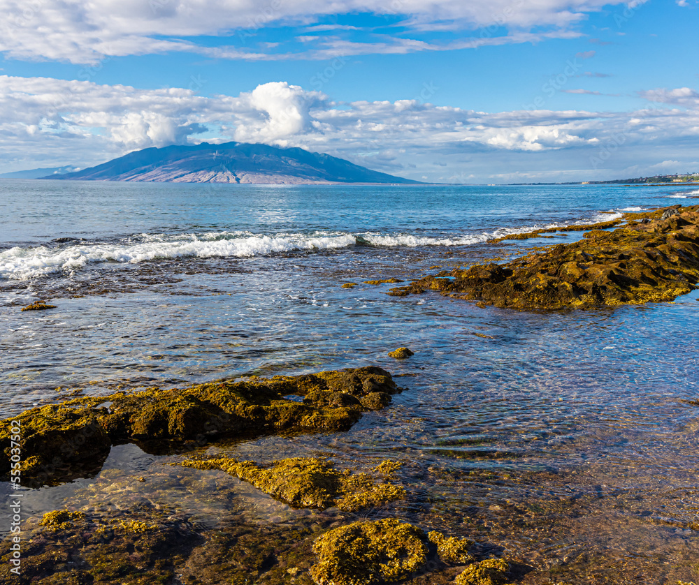 The Exposed Lava Reef  of Oneuli Beach, Makena State Park, Maui, Hawaii, USA