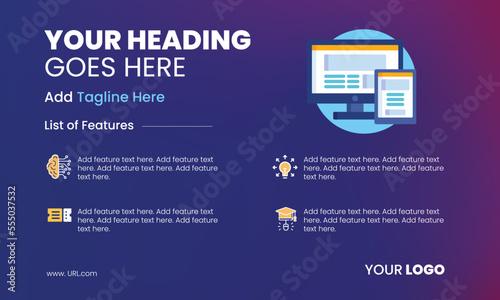 Banner design for start up business or launching product template and background. Fully editable vector banner design. Can be used for advertisement, social media banner, advertising, catalogue.