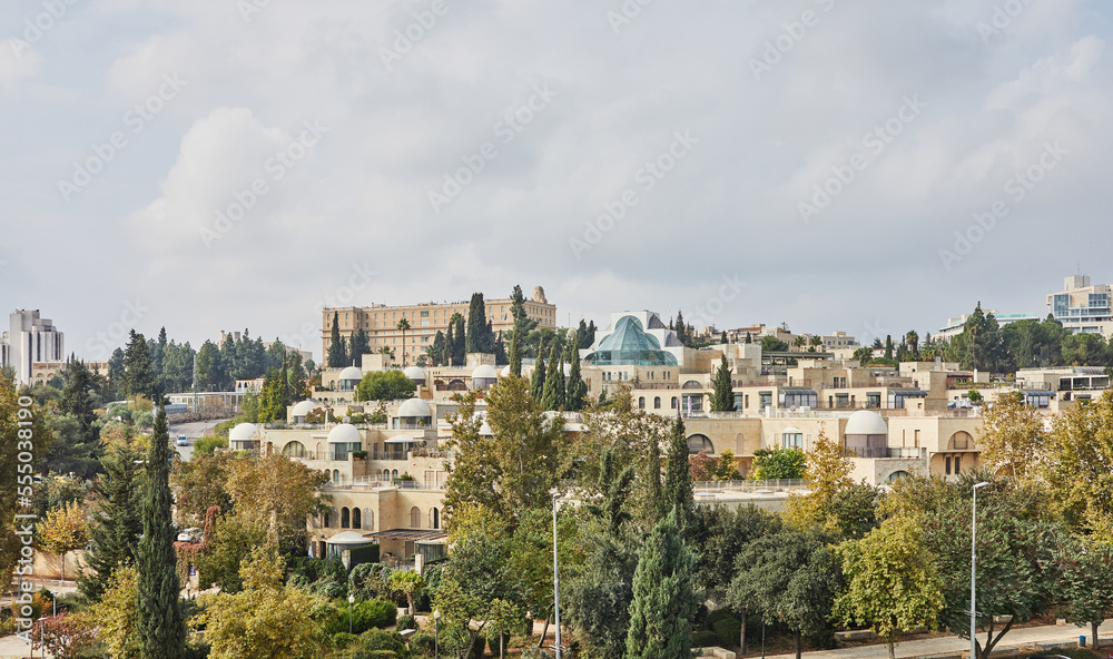 View of the Jerusalem district of Yemin Moshe