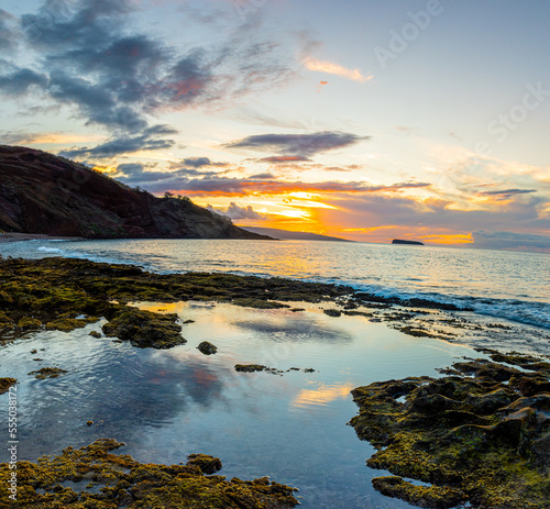 The Exposed Reef of Oneuli Beach  Makena State Park  Maui  Hawaii  USA