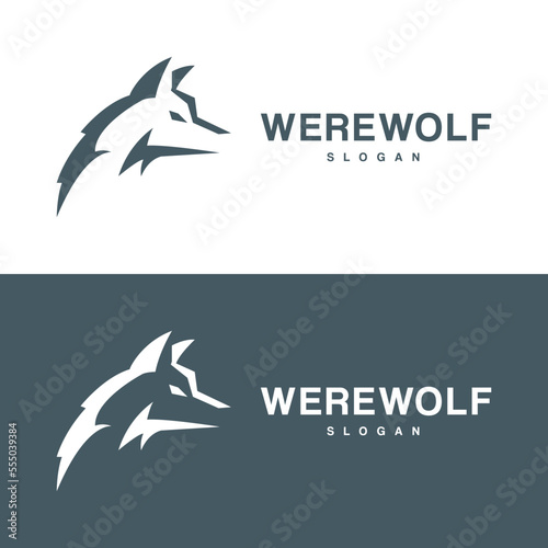 Vintage wolf mascot logo design vector