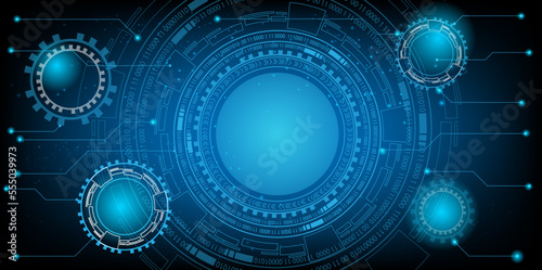 circular hud connection with circuit board futuristic modern website background or cover page vector for technology and finance concept and education future company
