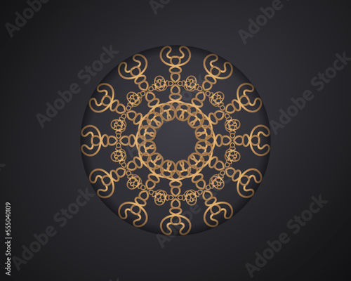 Round abstract luxury mandala. logo template design. vector illustration