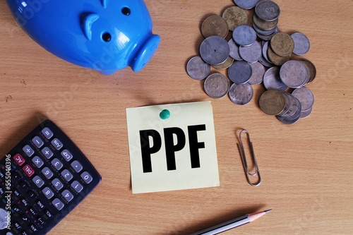 PPF concept, Investment of Indian rupees in public provident fund (ppf), a low-risk investment option, for saving tax, concept photo