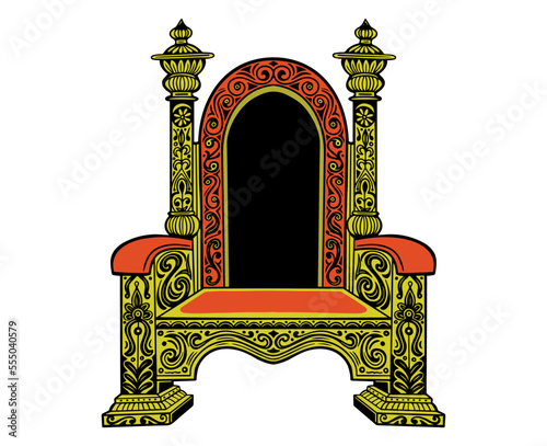 royal luxurious throne chair sketch hand drawn vector illustration isolated