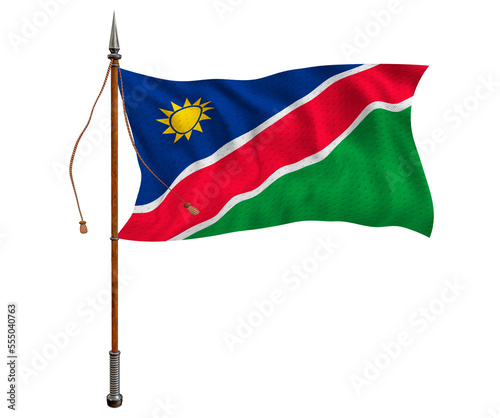 National flag of Namibia. Background with flag of Namibia.