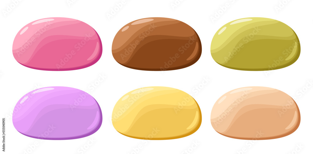 A set of mochi on a white background. Japanese cuisine.
A set of mochi on a white background. Japanese cuisine.