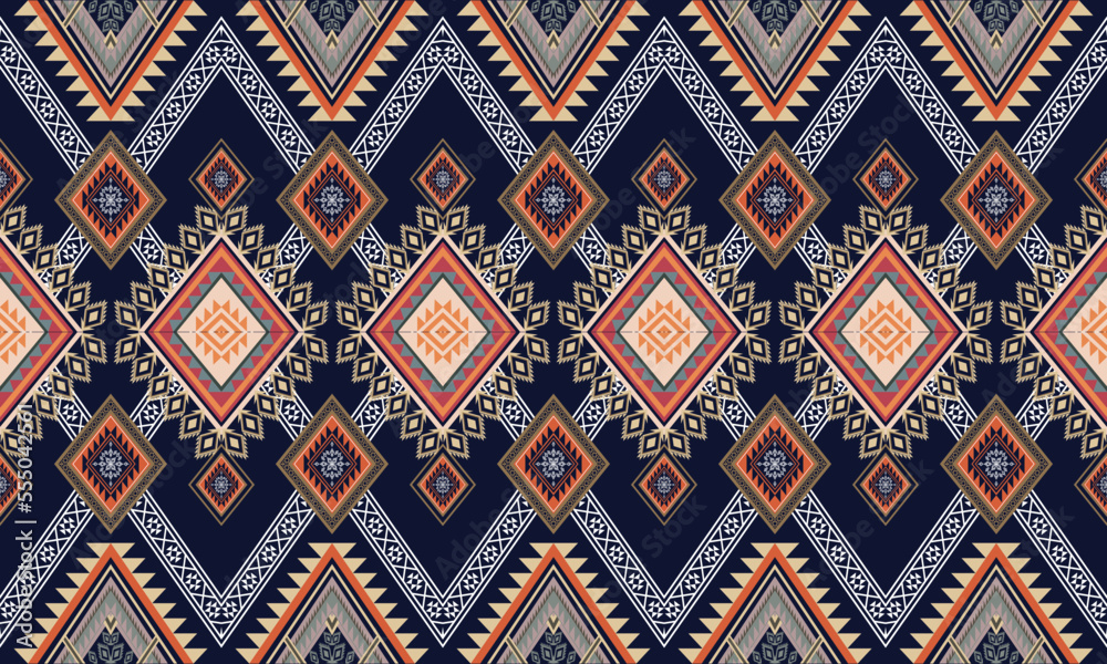 Geometric ethnic flower pattern for background,fabric,wrapping,clothing,wallpaper,Batik,carpet,embroidery style.