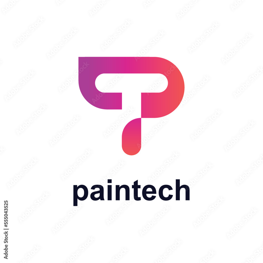 letter T for paint application logo letter T for paint application logo