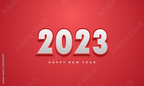 happy new year 2023 with embossed numbers
