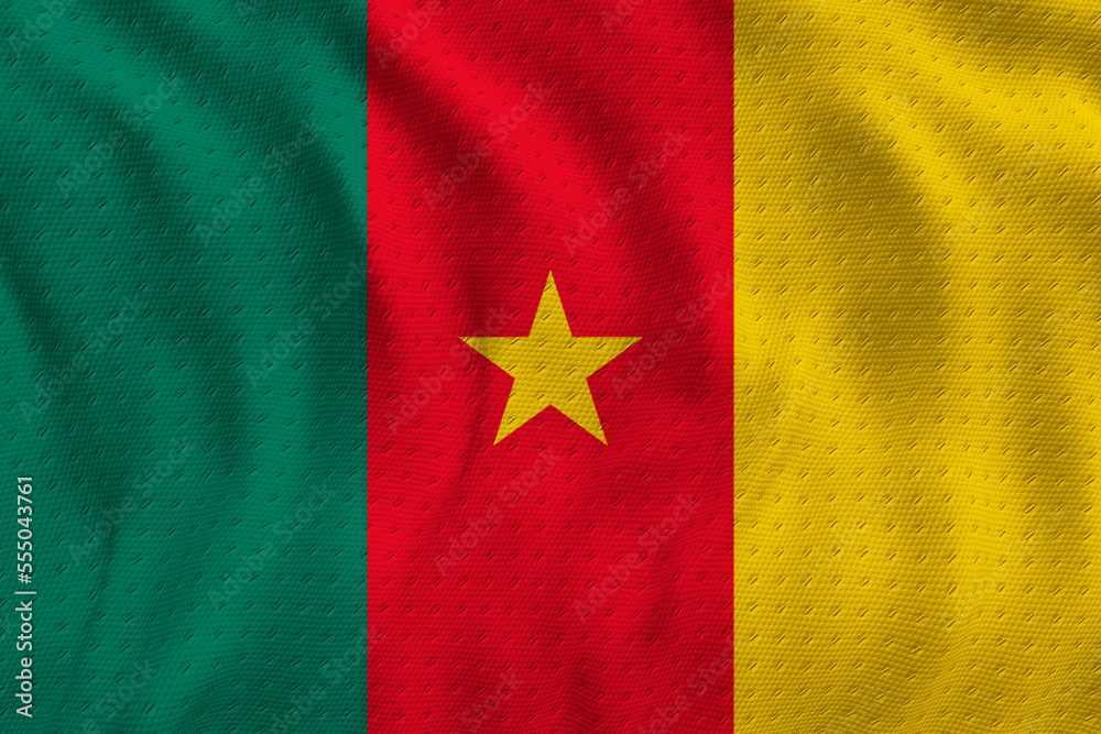 National flag of Cameroon. Background with flag of Cameroon National flag of Cameroon. Background with flag of Cameroon