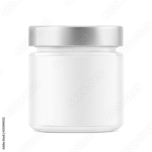 Realistic blank jar mockup. Vector illustration isolated on white background. Can be use for your design, advertising, promo and etc. EPS10. 