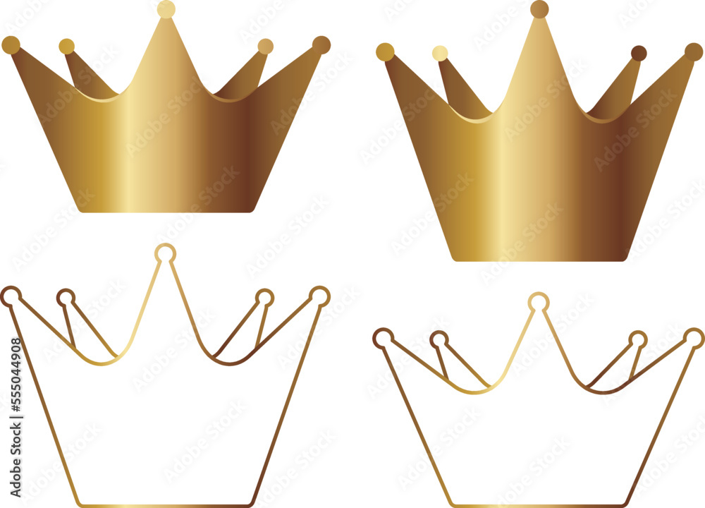 王冠のアイコン4種セット - obrazy, fototapety, plakaty 