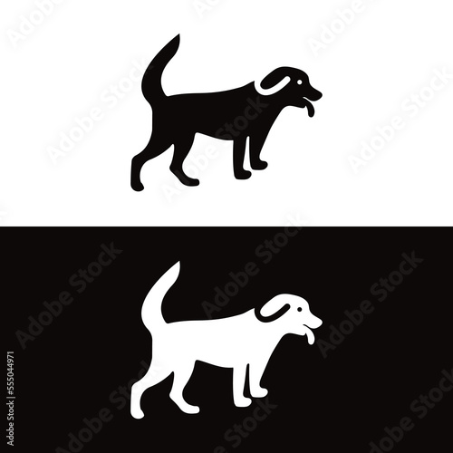 Dog animal logo template design . icon logo . silhouette logo 